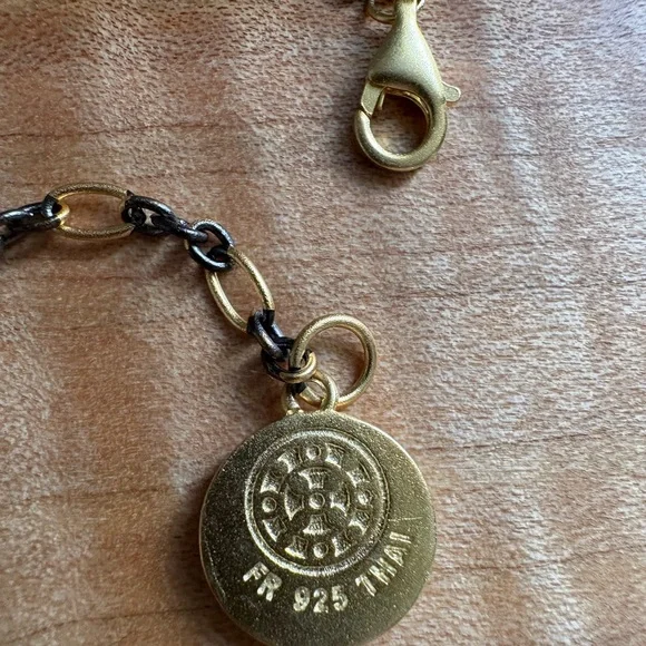 Freida Rothman 2-tone black rhodium and matte gold bracelet w/pave CZs - Picture 3 of 4